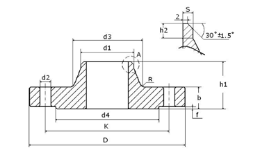 en1092-1 type 11 flange, welding neck flange, weld neck flange, wn flange, wnrf flange